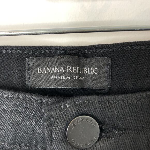 Banana Republic Women's High-Rise Skinny Coated Denim Jeans in Black Size 31 - Picture 5 of 10